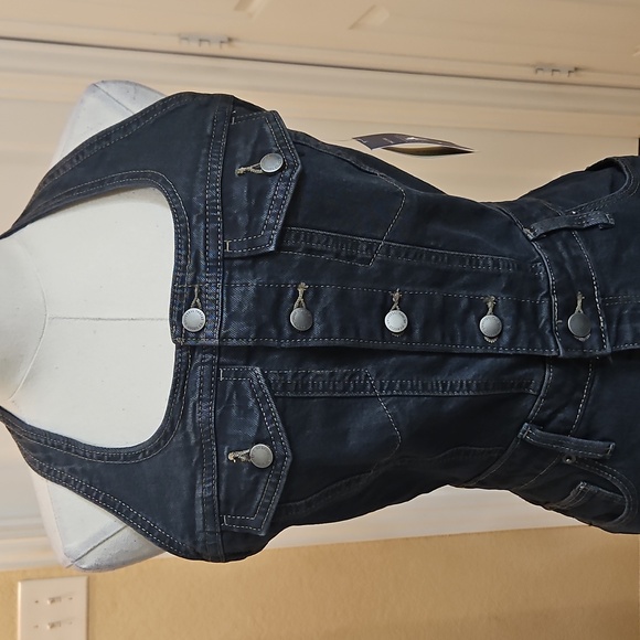 Universal Thread Black Denim Halter Dress Size 6 NWT - Picture 5 of 14